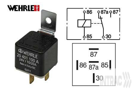 Relee 24V 10/20A